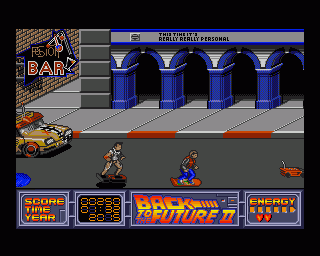 Back to the Future II back cover for Amiga